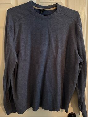 Banana Republic Men's Heathered Blue Crewneck Sweatshirt